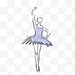 芭蕾舞抽象图片_抽象线条画女性芭蕾舞浅紫色