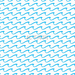 海洋和海浪的无缝图案背景矢量水