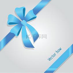 花瓣装饰设计图片_矢量弓闪亮的宽蓝色缎带四瓣矢量