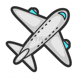 时尚卡通装饰图片_卡通风格的飞机插图。