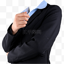 女式西服正装蓝衬衫摄影图