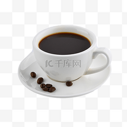 咖啡摄影图杯子咖啡豆