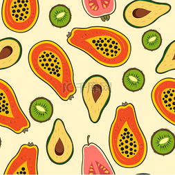 绿色水果木瓜图片_奇异的水果图案