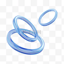 嵌套环形图片_3DC4D立体几何蓝色环形圆环