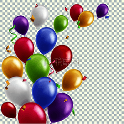 气球横幅图片_彩色气球背景。
