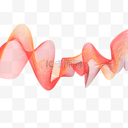 抽象点线图片_量子科技抽象红色起伏波浪