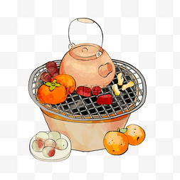 板栗肉粽图片_围炉煮茶烤茶