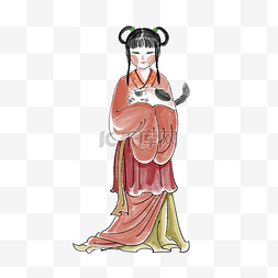 古代小女孩图片_水墨古代女孩