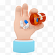3D立体医疗手势药片吃药