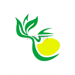 创意饮料图片_带有柠檬隔离创意标志的茶草药热