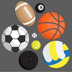 足球篮球网球图片_图标集。体育球 ︰ 足球、 排球、
