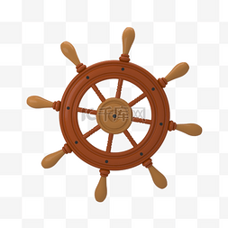 航海图片_C4D3D立体旅行小装饰船舵