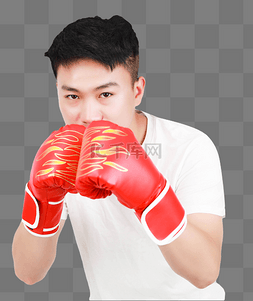 打拳图片_男生拳击打拳