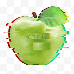 水果广告水果促销图片_青苹果水果低聚合样式