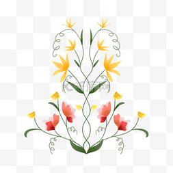 印度传统莫卧儿花卉对称图案