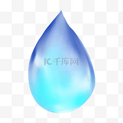 水滴石头蓝色图片绘画透明