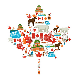 历史和传统图片_加拿大背景设计加拿大传统符号和