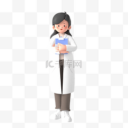 女式职业装图片_3D立体C4D医生职业人物形象