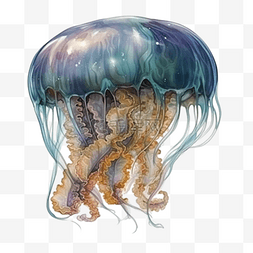 卡通手绘海洋动物水母