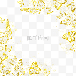 金色光效蝴蝶边框