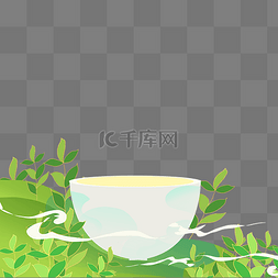 绿茶茶叶图片_国风绿茶茶杯