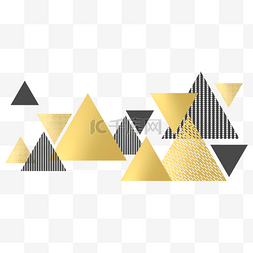 黑金背景海报图片_三角形几何图形黑金豪华