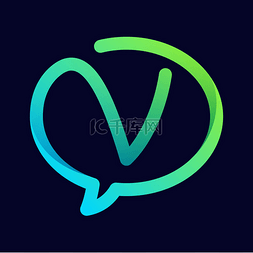 speech图片_V letter with speech bubble