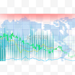 股市走势图图片_蓝色方块股市走势图