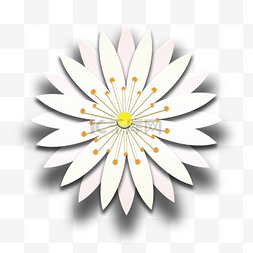 白色剪纸花图片_剪纸花朵立体花瓣白色小花