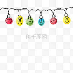 圣诞节冬季彩灯抽象线条画