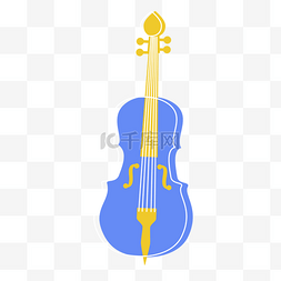 音乐节图片_蓝色黄色国际爵士节乐器小提琴