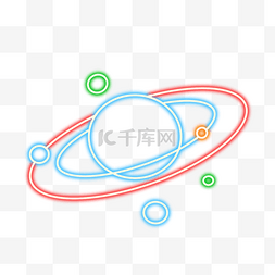 霓虹宇宙飞船彩色银河系