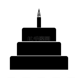 candle图片_The black cake with candle in top.. 黑色蛋