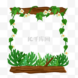 仲夏元素图片_热带雨林绿色环保边框