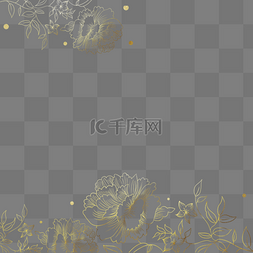 镂空图片_传统金色花纹镂空树叶