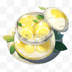 柠檬茶扁平插画手绘免抠元素