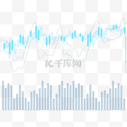 蜡烛图片_股票k线图上升趋势商业市场蓝色