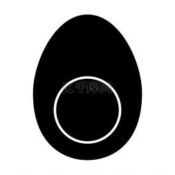 一块鸡蛋黑色图标。