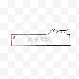 古建筑水墨图片_水墨中式建筑徽派建筑标题栏边框