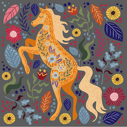 ornament图片_Art vector colorful illustration with beautif