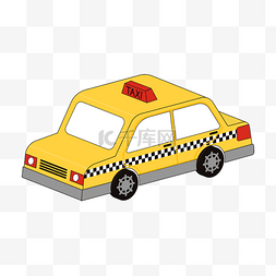 卡通黄色出租车剪贴画可爱城市交