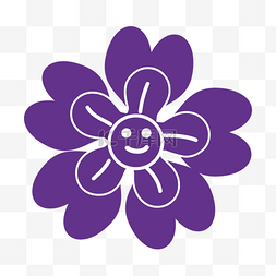 花笑脸图片_紫色可爱笑脸花朵