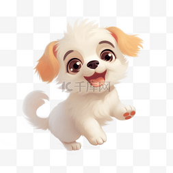 喂小动物的女孩图片_卡通可爱小狗动物狗