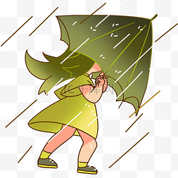 女孩淋雨图片_大雨暴雨淋雨女孩