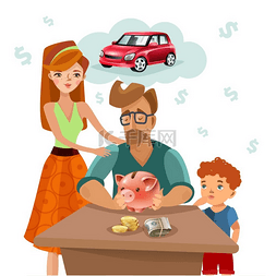 银行海报素材图片_家庭预算财务计划平面海报家庭预