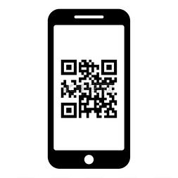手机屏幕图标图片_屏幕图标上带有 QR 码的智能手机