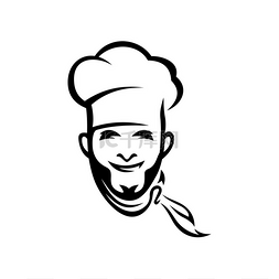 无边女帽图片_德国面包师或厨师厨师孤立的卡通