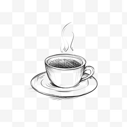 咖啡图片_素描艺术咖啡下午茶餐饮