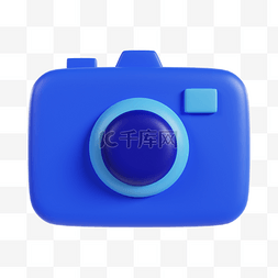 相机数码相机图片_3DC4D立体蓝色拍照相机