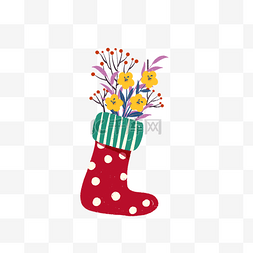 圣诞节红色袜子植物